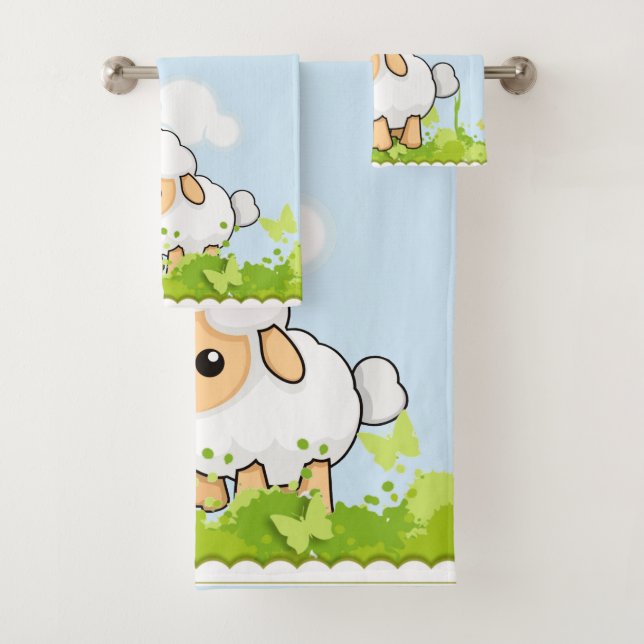 Cutest Little Lamb Bath Towel Set (Insitu)
