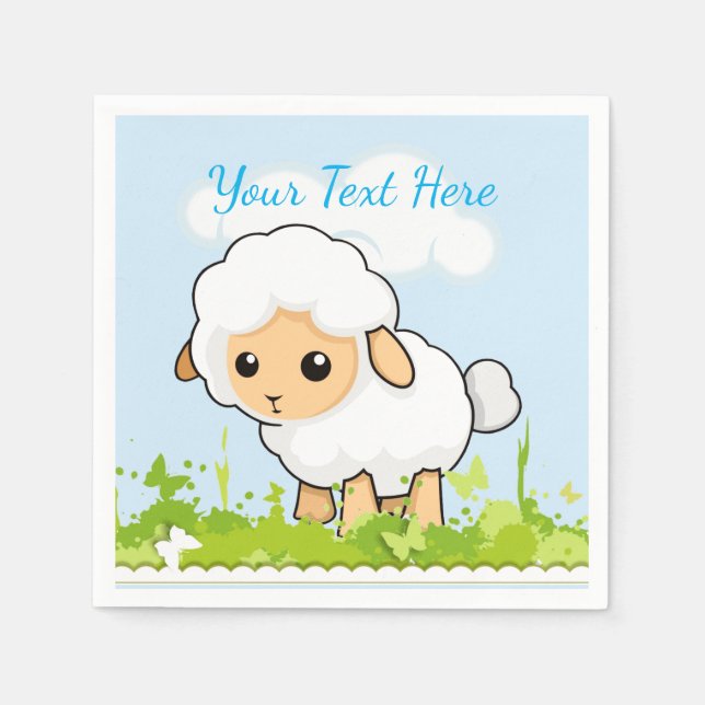 Cutest Little Lamb Napkins (Front)