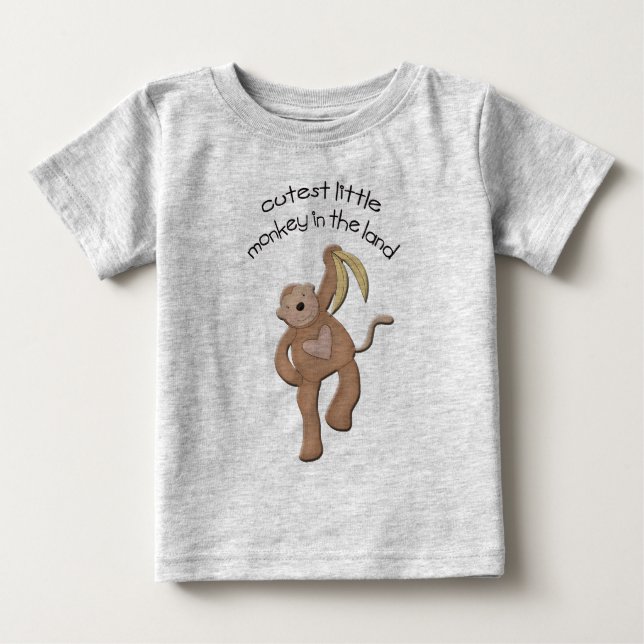 Cutest Little Monkey in the Land Baby T-Shirt (Front)