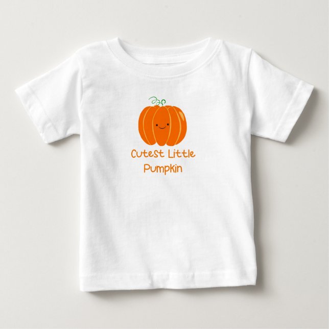 CUTEST LITTLE PUMPKIN Baby Fine Jersey Shirt (Front)