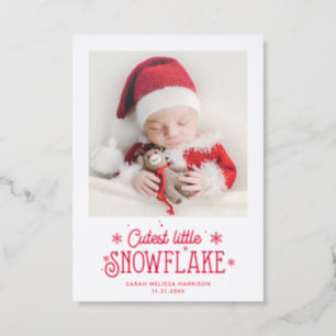Cutest little snowflake photo birth announcement