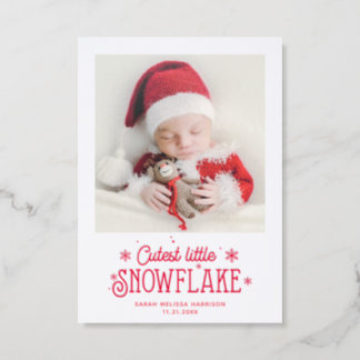 Cutest little snowflake photo birth announcement