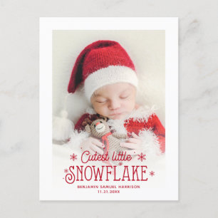 Cutest little snowflake photo birth announcement
