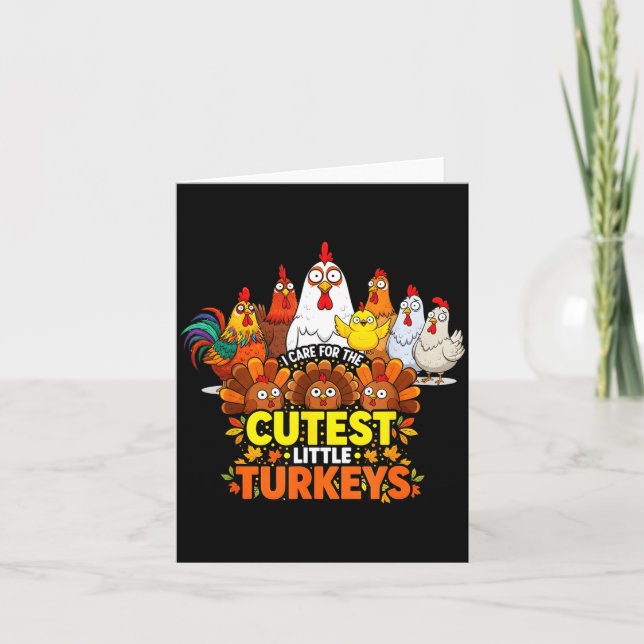Cutest Little Turkeys Funny Thanksgiving Teacher D Card (Front)