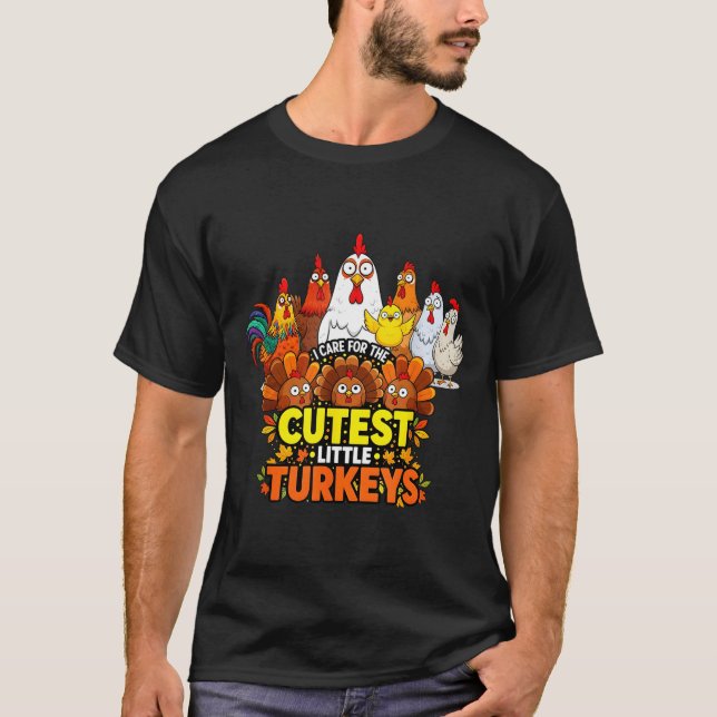 Cutest Little Turkeys Funny Thanksgiving Teacher D T-Shirt (Front)