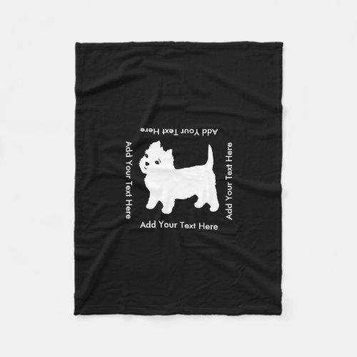 Cutest Little Westie Dog _ Westhighland Terrier Fleece Blanket