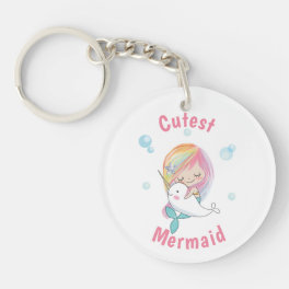 Cutest mermaid keychain Little mermaid and narwhal