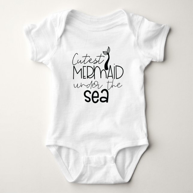 Cutest Mermaid Under the Sea Baby Bodysuit (Front)