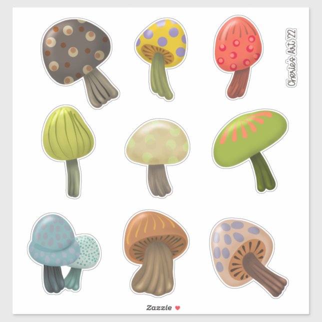 Cutest Mushrooms Ever Collection Sticker (Sheet)
