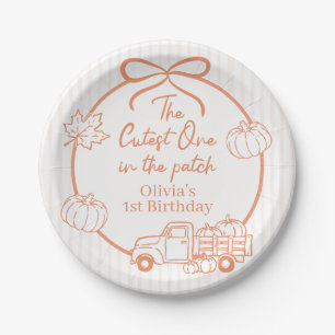 Cutest One in the Pumpkin Patch 1st Birthday Paper Plates