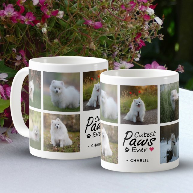 Cutest Paws Ever Modern Family Dog Photo Collage Coffee Mug (Creator Uploaded)