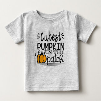cutest pumpkin in patch halloween costumes for kid baby T-Shirt