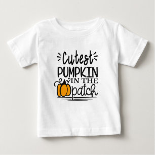 cutest pumpkin in patch Tee, halloween Costume Baby T-Shirt