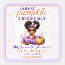 Cutest Pumpkin in the Patch Afro Baby Girl Shower