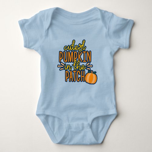 Cutest Pumpkin in the Patch Baby Boy Blue Baby Bodysuit
