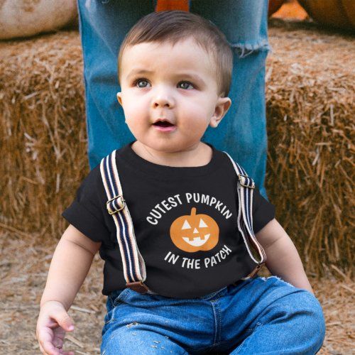 Cutest Pumpkin in the Patch Black Orange Halloween Toddler T_shirt