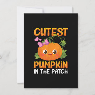 Cutest Pumpkin In The Patch Funny Halloween Thanks Invitation