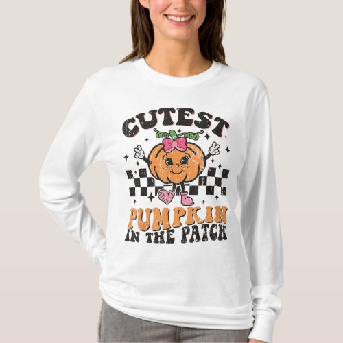 Cutest Pumpkin In The Patch Funny Halloween Thanks T_Shirt
