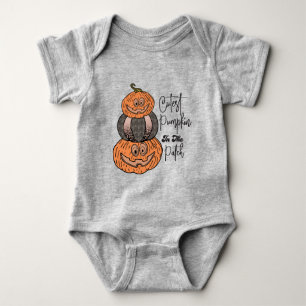 Cutest Pumpkin In The Patch Grey Baby Bodysuit