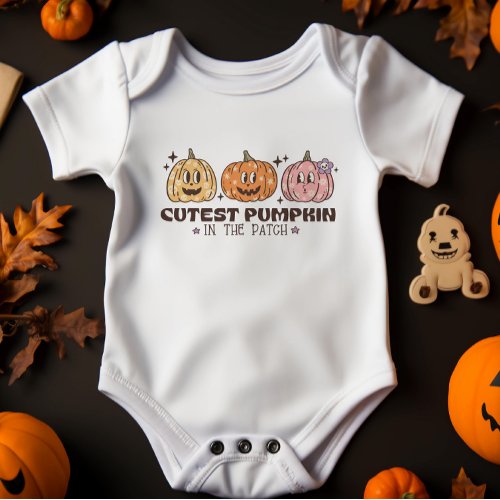 Cutest Pumpkin in the Patch Halloween  Baby Bodysuit