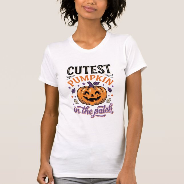 Cutest Pumpkin In The Patch Halloween Shirt Design (Front)
