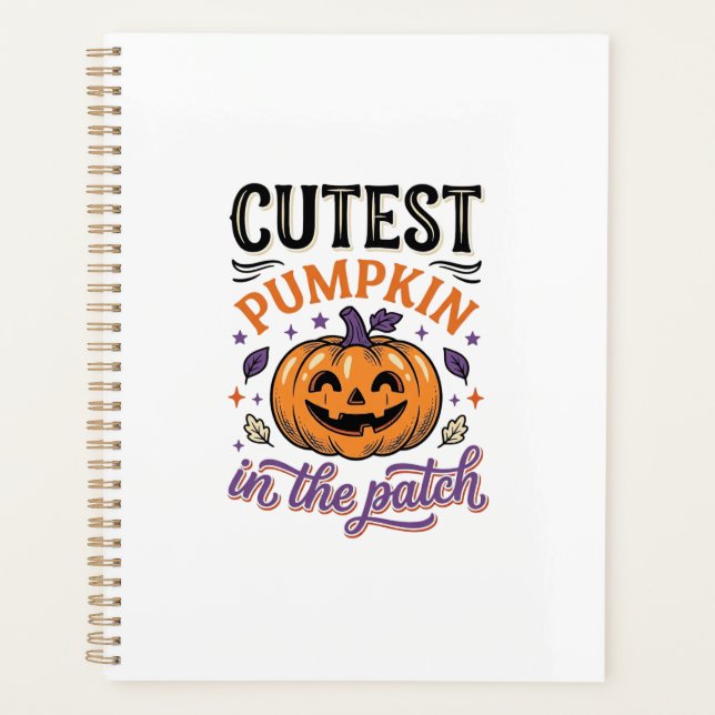 Cutest Pumpkin In The Patch Halloween Shirt Design Planner (Front)