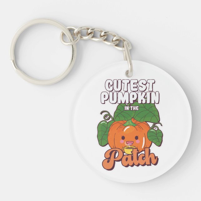 cutest pumpkin in the patch keychain (Front)