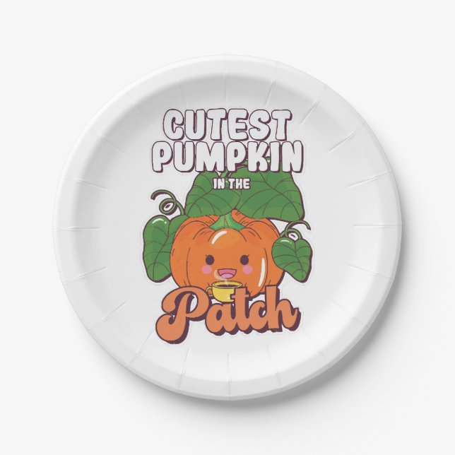cutest pumpkin in the patch paper plates (Front)