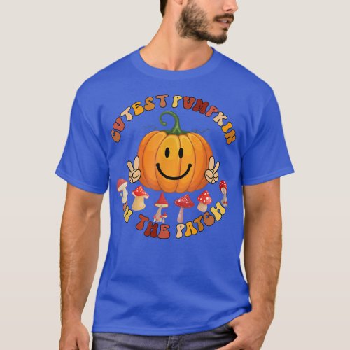 Cutest pumpkin in the patch retro fall autumn pump T_Shirt