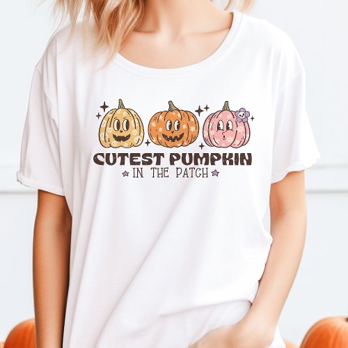 Cutest Pumpkin in the Patch Retro Halloween T_Shirt