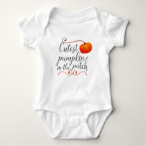 cutest pumpkin in the patch thanksgiving fall baby bodysuit