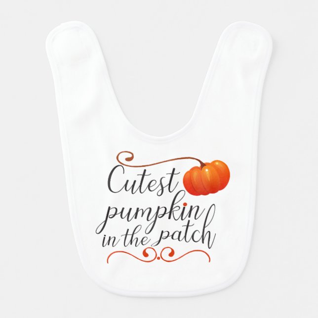 cutest pumpkin in the patch thanksgiving fall bib (Front)