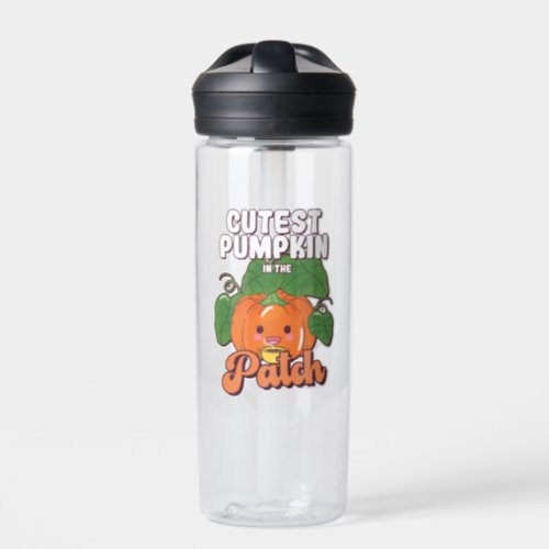 cutest pumpkin in the patch water bottle