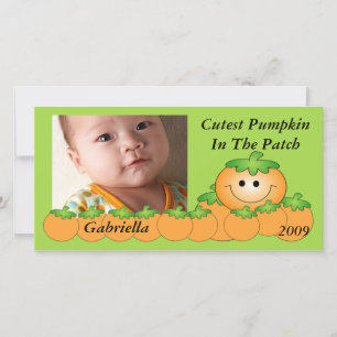Cutest Pumpkin Kids Halloween Photo Card