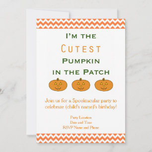 Cutest Pumpkin Patch October Pumpkins Birthday Invitation