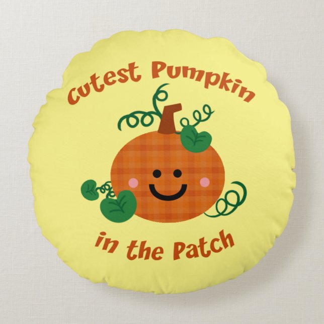 Cutest Pumpkin Round Pillow (Front)