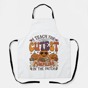 Cutest Pumpkins Halloween Teacher Glasses Books_1 Apron
