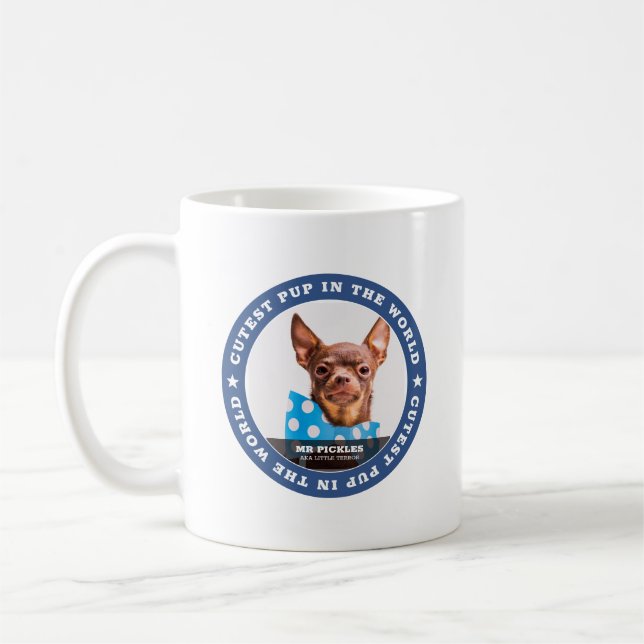 Cutest Pup In the World Dog Pet Photo Coffee Mug (Left)