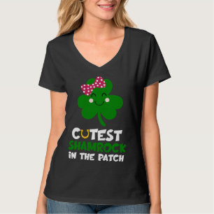Cutest Shamrock In The Patch St Patricks Day Kids  T-Shirt