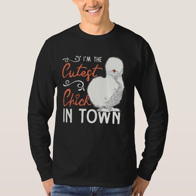 Cutest Silkie Chicken Farmer Farm Chinese Silk Chi T-Shirt (Front)
