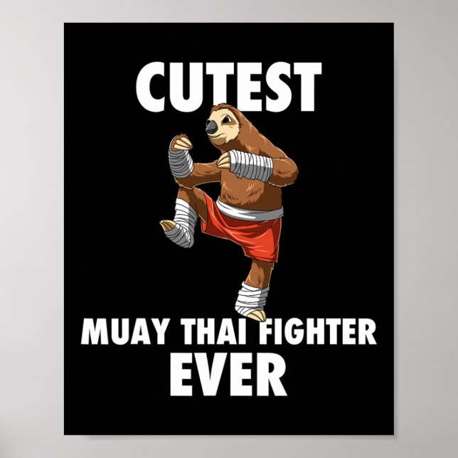 Cutest Sloth Fighter Ever - Muay Thai Kickboxing G Poster (Front)
