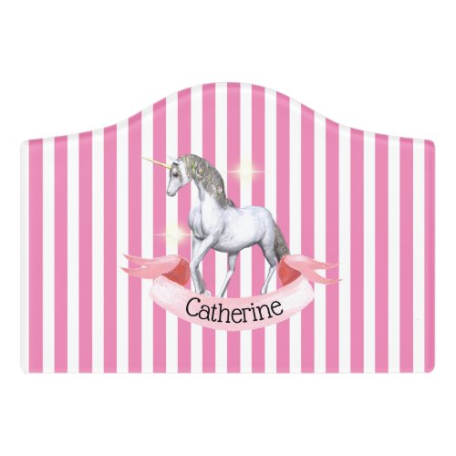 Cutest unicorn magic horse CUSTOM girls name Door Sign