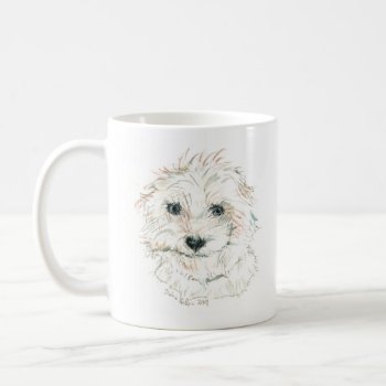 Cutest White Fluffy Dog Mug ©dianeheller2020 by logodiane at Zazzle