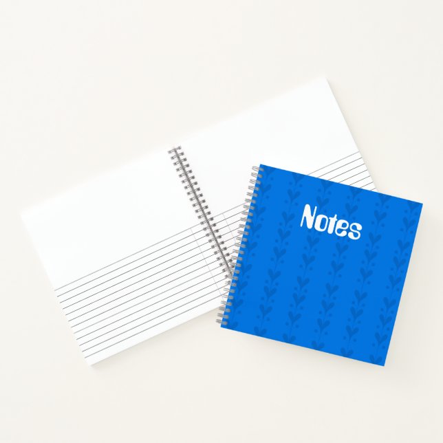 Cutesy Blue Hearts Pattern Notebook (Inside)