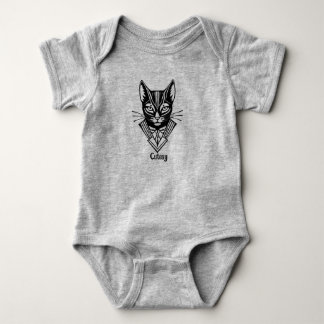 Cutesy cat baby bodysuit