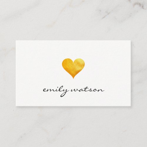 Cutesy Gold Heart Business Card