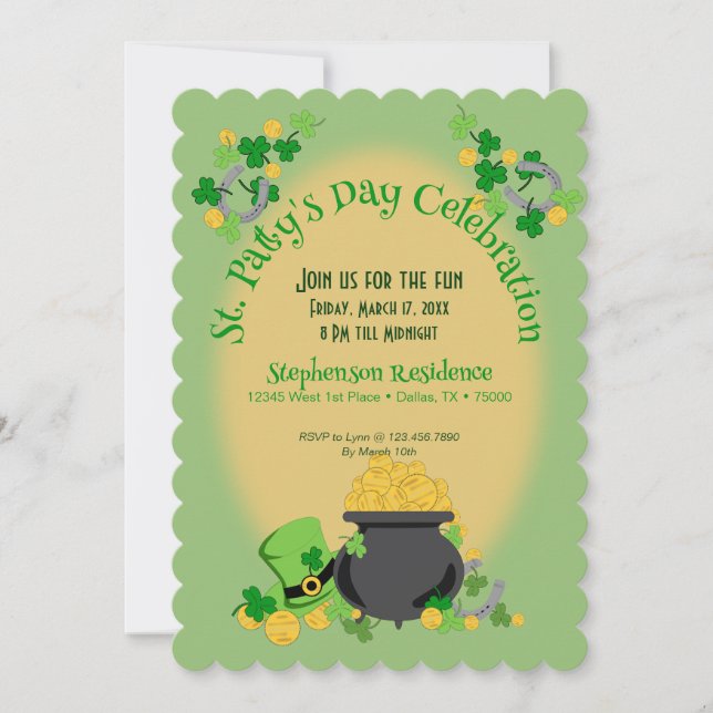 Cutesy Luck for the Irish Party Invitation (Front)