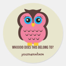 Cutesy Owl THIS BELONGS TO Stickers