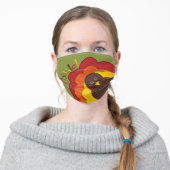 CuteThanksgiving Turkey "Gobble!" Adult Cloth Face Mask (Worn)