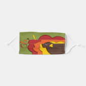 CuteThanksgiving Turkey "Gobble!" Adult Cloth Face Mask (Front, Folded)